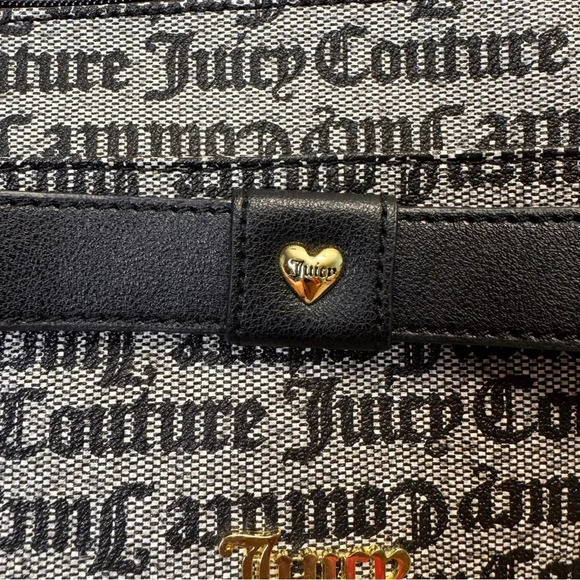 Juicy Couture Peek A Bow crossbody bag Black Gray Gold Tone hardware - Picture 11 of 14